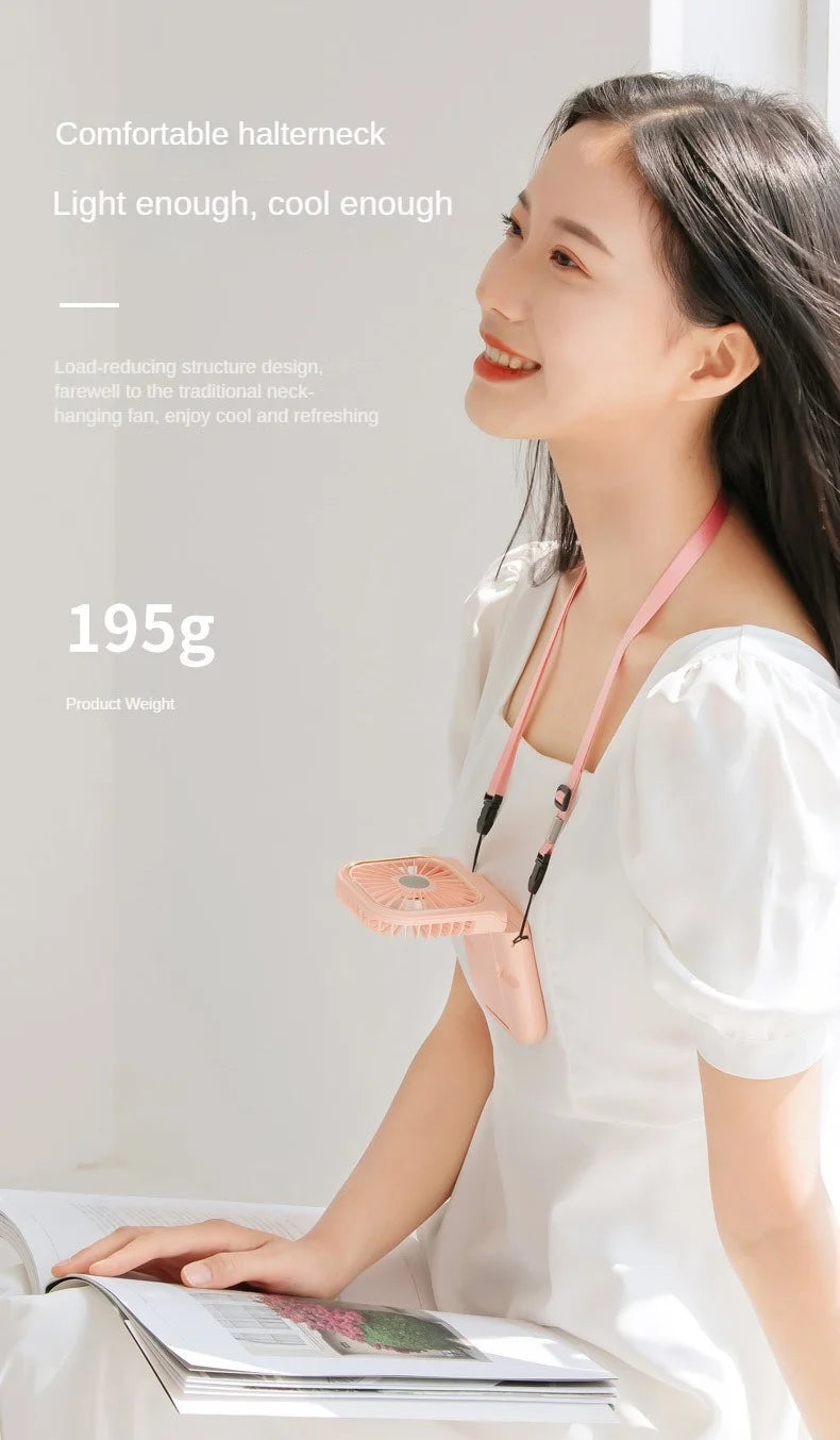 USB halterneck small fan outdoor portable handheld fan power