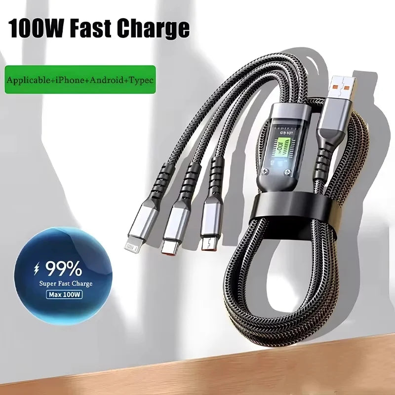 Transparent Pilot Lamp Super Fast Charging Cable Universal