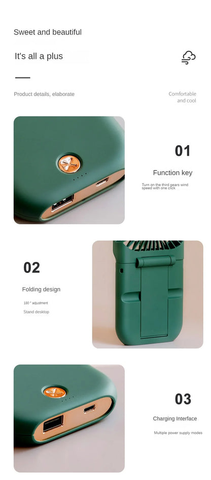 USB halterneck small fan outdoor portable handheld fan power