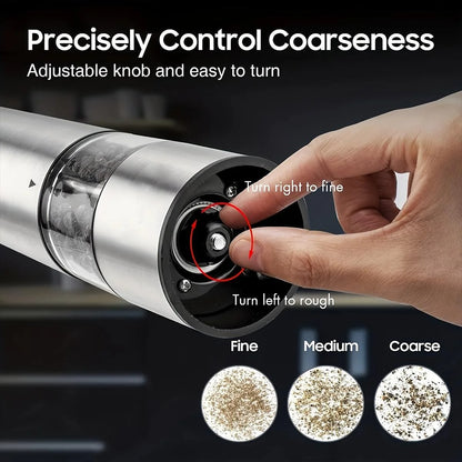 Stainless Steel Electric Pepper Grinder Spices Sea Salt Kitchen