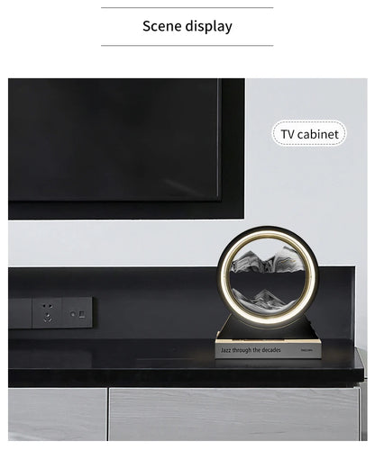 Moving Sand Art Picture Table Lamp Quicksand Night Light 3D