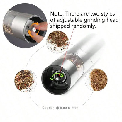 Stainless Steel Electric Pepper Grinder Spices Sea Salt Kitchen