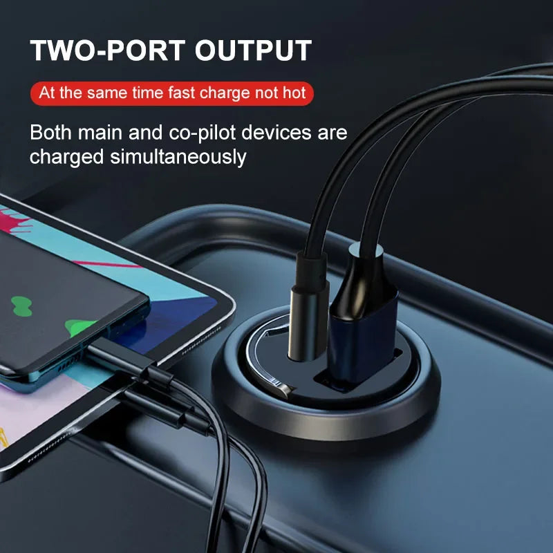 Car Charger USB Type-C Fast Charging Adapter Car Accessories