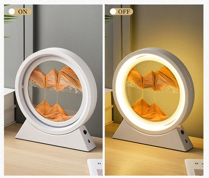 Moving Sand Art Picture Table Lamp Quicksand Night Light 3D