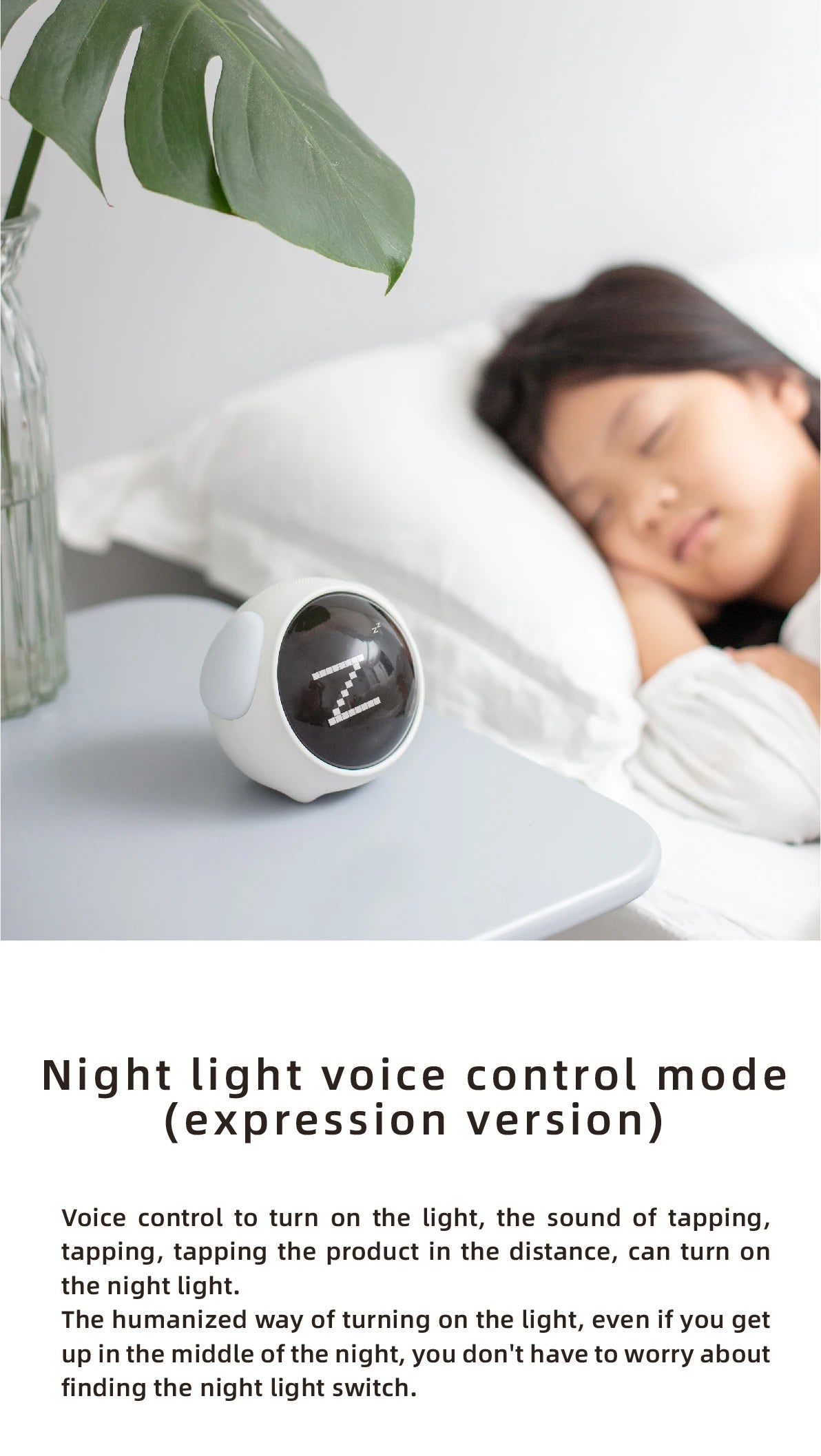 Child Alarm clock Digital Emotion Table Clock WIth Light Wireless