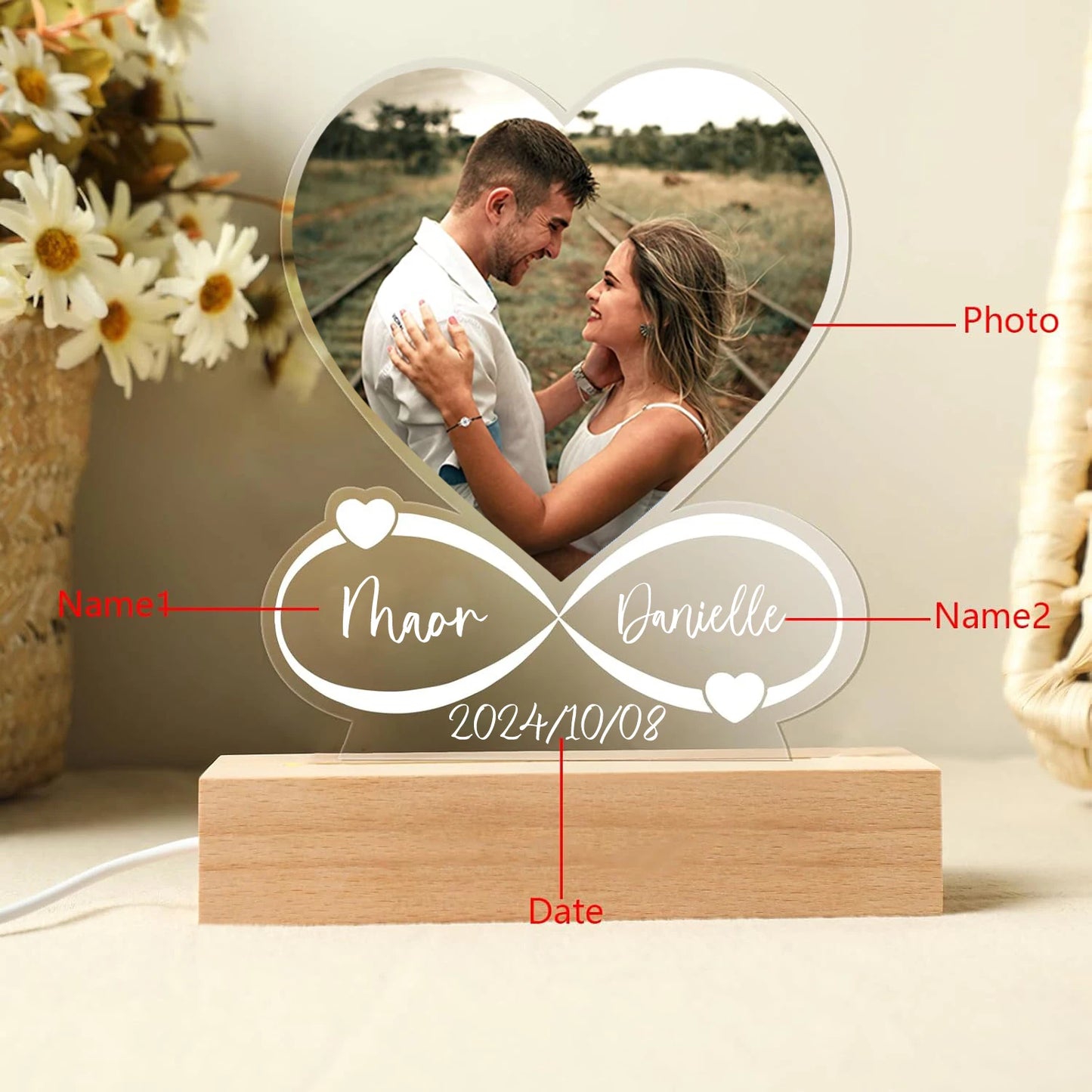 Anniversary Women Men Couples Gifts Custom Photo Love Frame