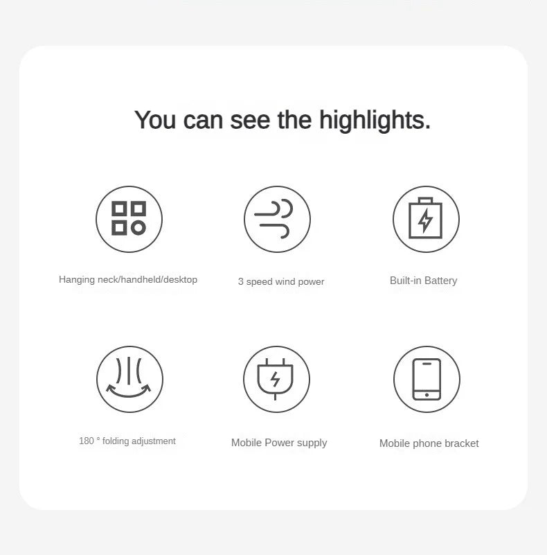 USB halterneck small fan outdoor portable handheld fan power