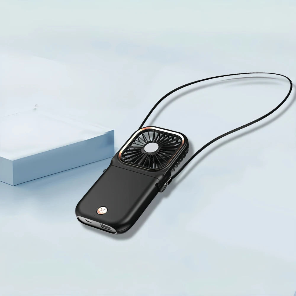 USB halterneck small fan outdoor portable handheld fan power