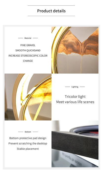 Moving Sand Art Picture Table Lamp Quicksand Night Light 3D