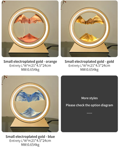 Moving Sand Art Picture Table Lamp Quicksand Night Light 3D