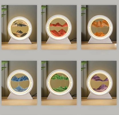 Moving Sand Art Picture Table Lamp Quicksand Night Light 3D