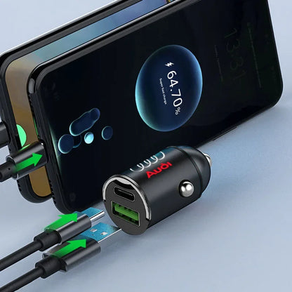 Car Charger USB Type-C Fast Charging Adapter Car Accessories