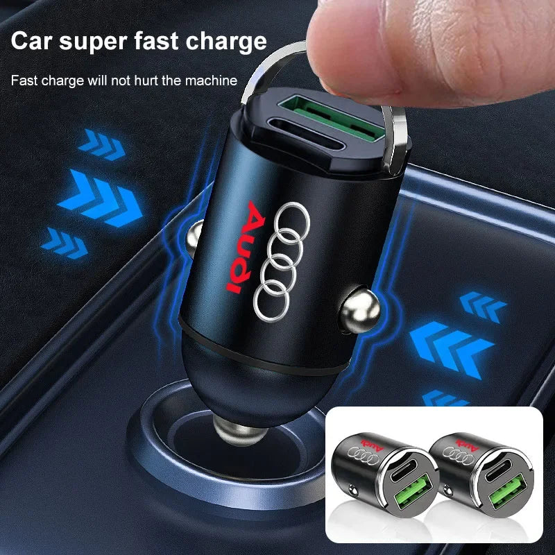 Car Charger USB Type-C Fast Charging Adapter Car Accessories