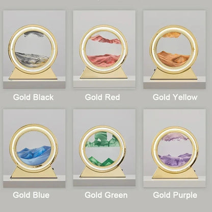 Moving Sand Art Picture Table Lamp Quicksand Night Light 3D