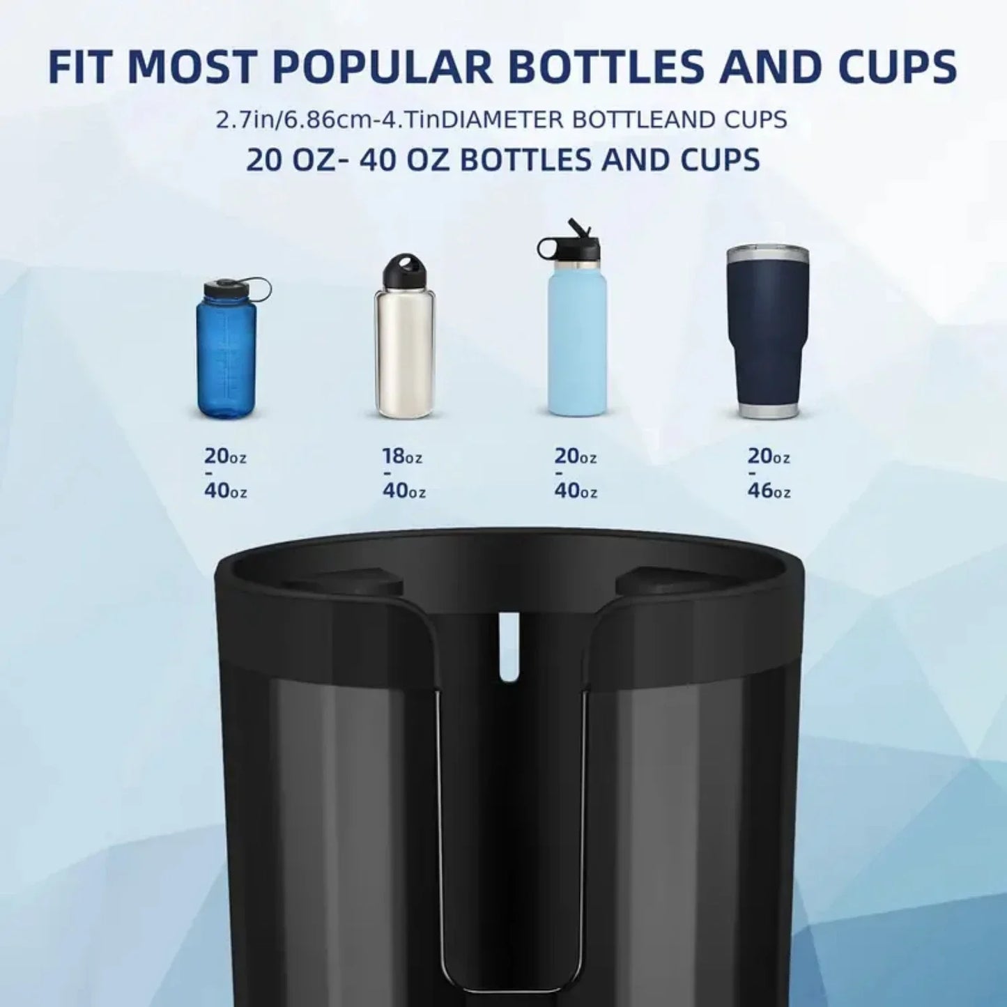 Upgraded Car Cup Holder Expander with Adjustable Base Stable