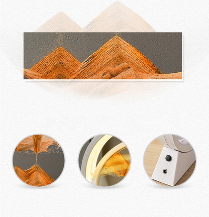 Moving Sand Art Picture Table Lamp Quicksand Night Light 3D
