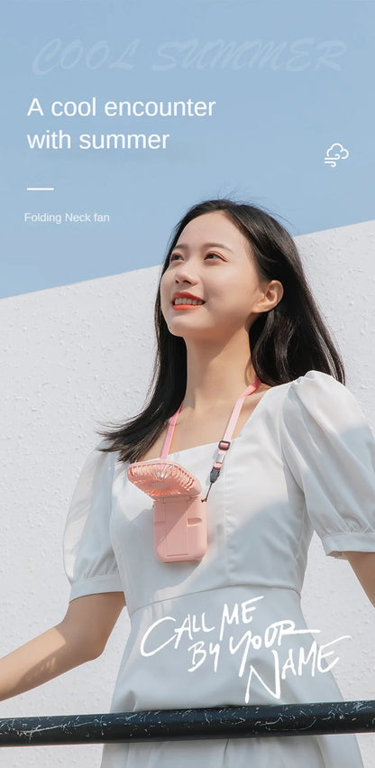 USB halterneck small fan outdoor portable handheld fan power