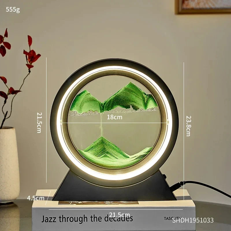 Moving Sand Art Picture Table Lamp Quicksand Night Light 3D