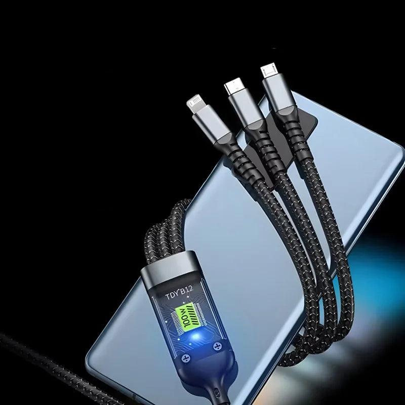 Transparent Pilot Lamp Super Fast Charging Cable Universal
