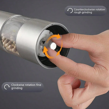 Stainless Steel Electric Pepper Grinder Spices Sea Salt Kitchen