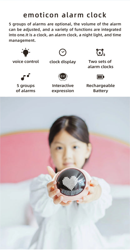 Child Alarm clock Digital Emotion Table Clock WIth Light Wireless
