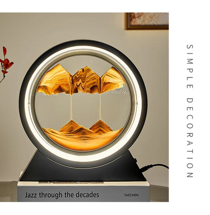 Moving Sand Art Picture Table Lamp Quicksand Night Light 3D