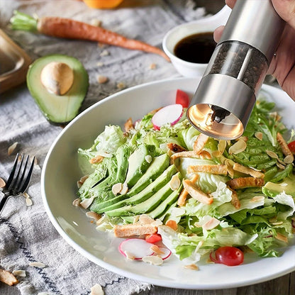 Stainless Steel Electric Pepper Grinder Spices Sea Salt Kitchen