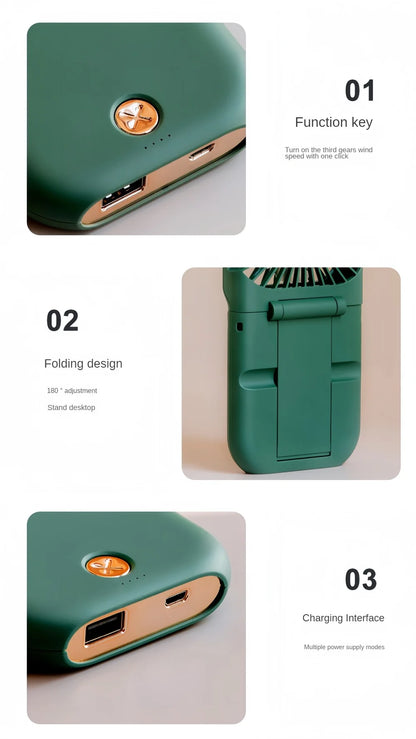 USB halterneck small fan outdoor portable handheld fan power