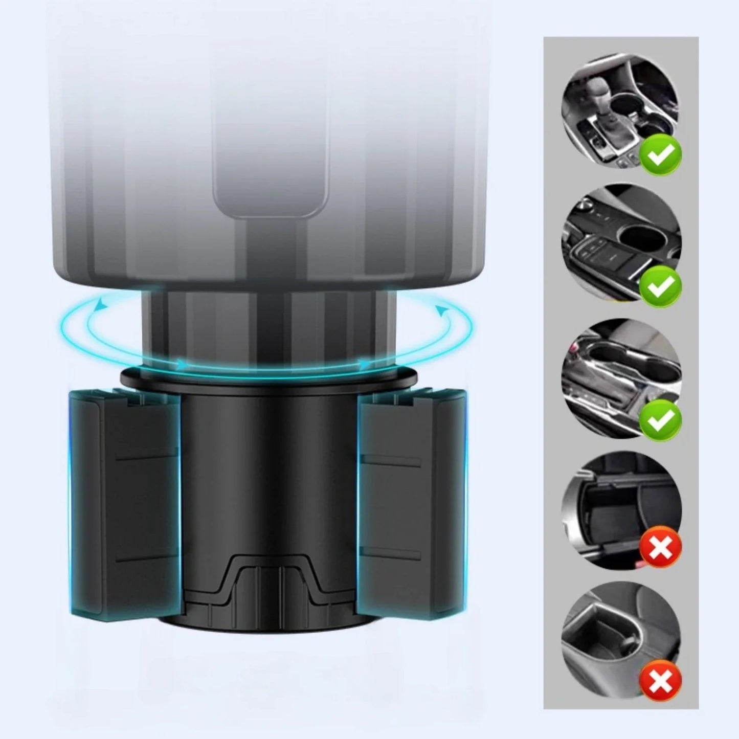 Upgraded Car Cup Holder Expander with Adjustable Base Stable