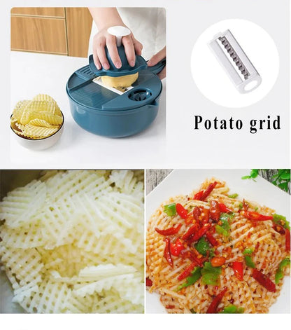 9 in 1 Vegetable Cutter Multi-Functional Potatoes Manually
