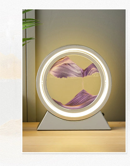 Moving Sand Art Picture Table Lamp Quicksand Night Light 3D