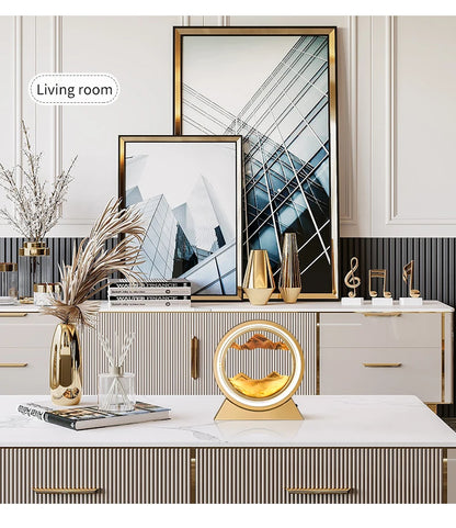 Moving Sand Art Picture Table Lamp Quicksand Night Light 3D