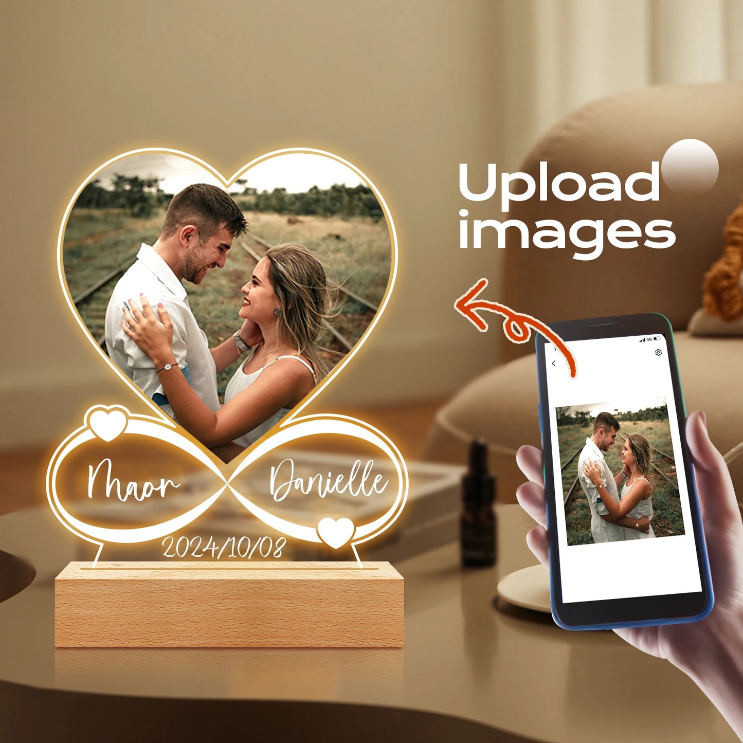 Anniversary Women Men Couples Gifts Custom Photo Love Frame