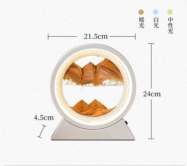 Moving Sand Art Picture Table Lamp Quicksand Night Light 3D