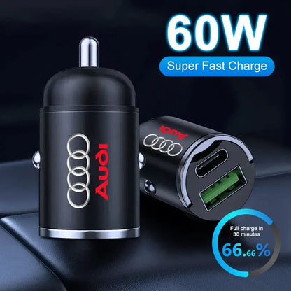 Car Charger USB Type-C Fast Charging Adapter Car Accessories