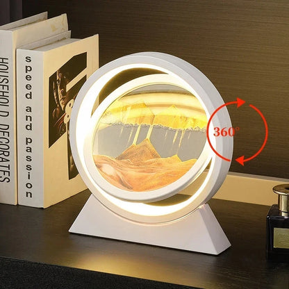 Moving Sand Art Picture Table Lamp Quicksand Night Light 3D