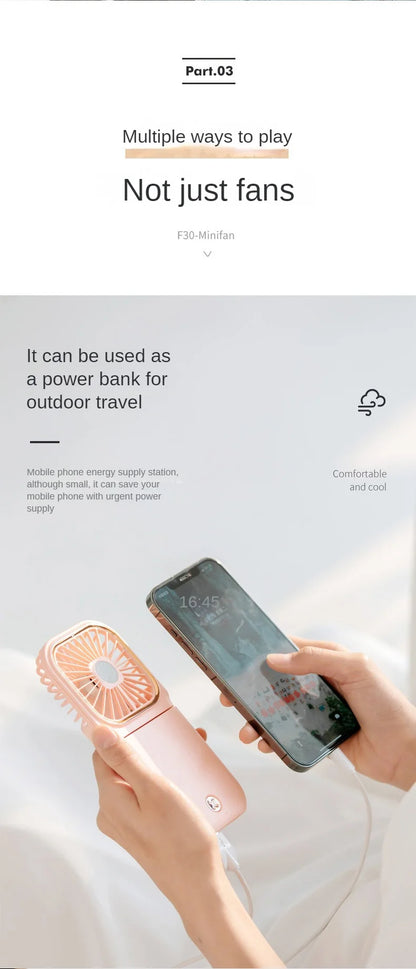 USB halterneck small fan outdoor portable handheld fan power