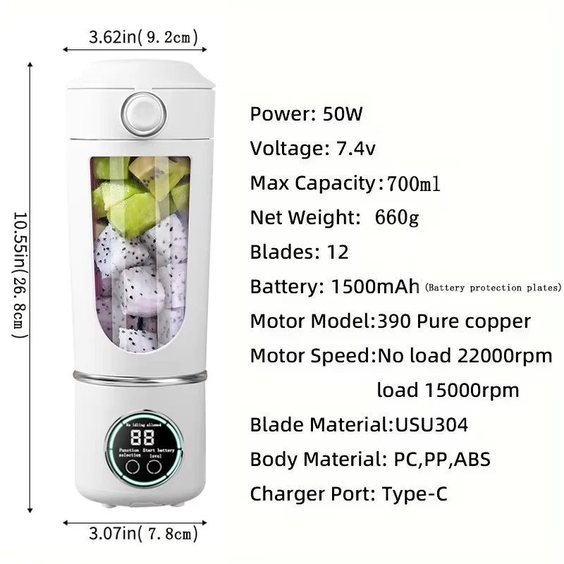 New Portable Juice Maker Blender for Shakes Smoothie 700ML