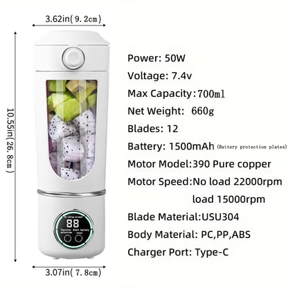 New Portable Juice Maker Blender for Shakes Smoothie 700ML